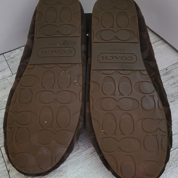 Coach Flats Moccasin Shoes Brown Gold Worn Once Size 6.5 Woman's - Picture 6 of 9